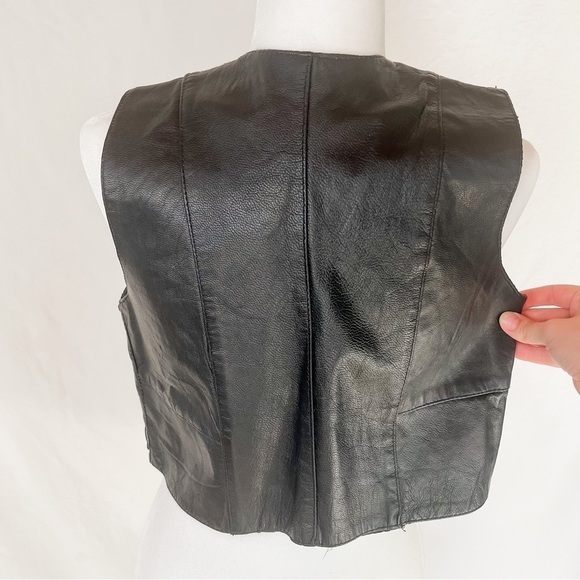 JR Genuine Leather Women’s Motorcycle Side Lace Snap Up Vest - Picture 11 of 14